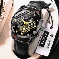 ultra-slim hollow-out calendar luminous men leather automatic mechanical needle belt wound wrist watch ♘