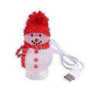 【❖New Hot❖】 yisiguyi0 เรืองแสง Snowman ไฟ Led Usb ไฟกลางคืน Rgb 7สีสะท้อนแสงโต๊ะสำหรับห้องนอนโคมไฟ Lampu Hias