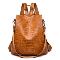 High quality Fashion Women Backpacks Crocodile pattern PU leather Famale Shoulder bag bolsa feminina mochila School bag 02C