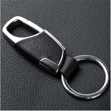 Men Creative Metal Leather Key Chain Ring Keyfob Car Keyring Keychain Holder