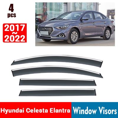 FOR Hyundai Celesta Elantra 2017-2022 Window Visors Rain Guard Windows Rain Cover Deflector Awning Shield Vent Guard Shade Cover