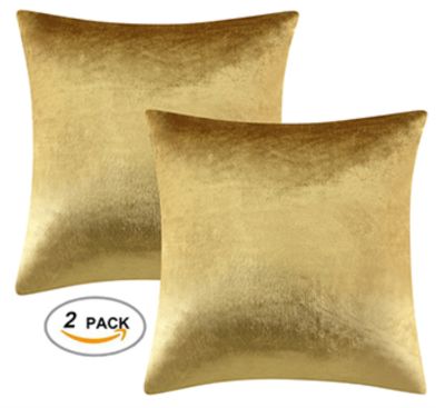 hot！【DT】✕  2 Packs Gold Covers Cases for Sofa Bed Couch Luxury Throw Pillows