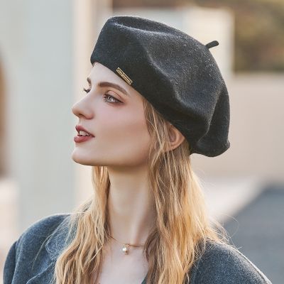 ☞✜ Women Berets French Style Autumn Winter Hats For Girls Beanie Cap Woolen Cap Black Vintage Painter Hat Female Felt Hat Berets