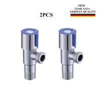 2PCS G1/2 Filling Angle Valves Cold and Hot Water Stops for Toilet extender Bathroom Basin Mixer Faucet 304 Stainless Steel