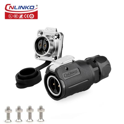 Cnlinko 2 Pin M16 Connectors Male Female Plug and Socket Cable Adapter Waterproof IP67 Power Connector Panel Mount LED Lighting