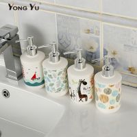 320ML Printing Plastic Soap Dispenser Bathroom Accessories Pump Refillable Hand Sanitizer Bottles Home Decoration
