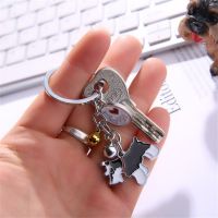 เครื่องประดับกระเป๋าสุภาพสตรี GCZ13พวงกุญแจสุนัขมอลตาจี้สุนัขมอลตาสีทองสำหรับสัตว์เลี้ยงพวงกุญแจสุนัขพวงกุญแจสัตว์เลี้ยง