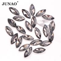 JUNAO Gray Color Rhinestones Glue on Pointback Stones Wedding Decoration Glass Crystals Jewelry Making