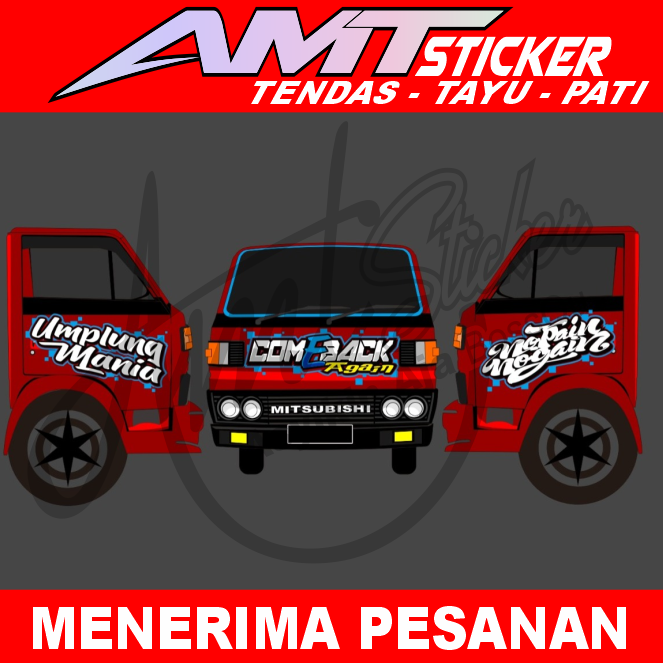 Cod Stiker Decal Cutting Stiker Tulisan Depan Truk Umplung Stiker