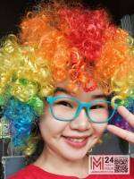 (สีรุ้ง 1 อัน) วิกแอฟโฟร่ วิก แอฟโฟร่ วิกผมฟู วิกเจ้าเงาะ วิกเงาะ afro fancy afro wig m24