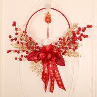 Chinese New Year Decoration Ornamental Berries Wheat Wreath for Celebration Holiday