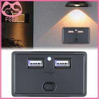 FGFR 4.8A ชุดสัญญาณไฟ LED USB คู่พอร์ตเร็วชาร์จช่องเสียบสายชาร์จรถที่ชาร์จแบตเตอรี่โทรศัพท์อุปกรณ์อิเล็กทรอนิกส์อัตโนมัติ