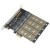 1 Set PCI-E X1 to 4 Bit M.2 B-Key SSD to PCIE NGFF SATA Adapter Card Riser Card Multifunction Portable