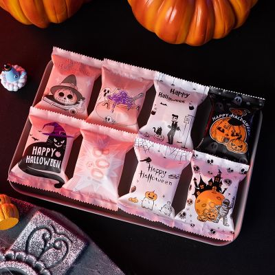 LBSISI Life 100pcs/Lot 7x10cm Halloween Christmas Candy Cookie Bags Hot Seal Snacks Snowflake Biscuits Packing Decoration Party