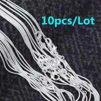 【cc】◊◘◇  10pcs 925 silver fine 1MM snake chain necklace for women man 16-30inches fashion party wedding Jewelry gifts