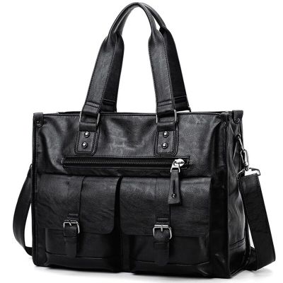 Mens Shoulder Bags Classic Style Fashion Casual Briefcase Crossbody Retro Business Travel Bag Large Capacity Office Handbags