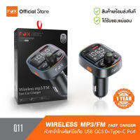 หัวชาร์จมือถือในรถ FOX Q11 Car Charger Wireless MP3/FM บลูทูธในรถยนต์ ที่ชาร์จ PD Type-C Port + QC3.0USB LED display