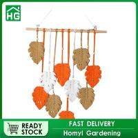 Homyl Macrame เครื่องตกแต่งฝาผนังแขวนผนังพู่จี้ทำมือแบบโบโฮสำหรับบ้านห้องนั่งเล่นอพาร์ตเมนต์