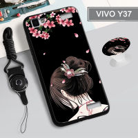 สำหรับ VIVO Y37เคสโทรศัพท์กันชน Shock Proof เดียวกันรูปแบบขาตั้งโทรศัพท์และเชือก