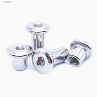 ☍▧✢ 1/5pcs M6 M8 304 Stainless Steel Large Flat Hex Hexagon Socket Head Furniture Rivet Connector Insert Joint Sleeve Cap Nut