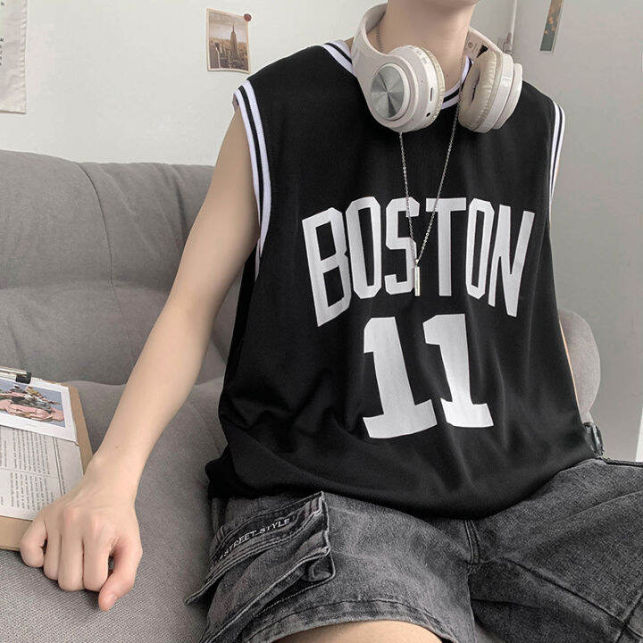 summer-sports-leisure-short-sleeve-male-loose-korean-version-handsome-web-celebrity-trend-hip-hop-basketball-clothing