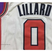new men’s Portland Trail Blazers 0 Damian Lillard embroidery basketball jerseys jersey city Off-white