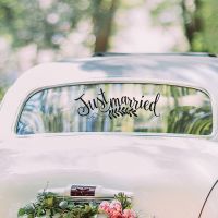 【hot】☁  Just Married Removable Wall Stickers Diy Wallpaper Wedding Car Vinyl Mural Room Decal 26  x 10