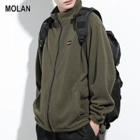 MOLAN ผู้ชายเสื้อขนสัตว์แกะใหม่คู่หนาเสื้อผู้ชาย