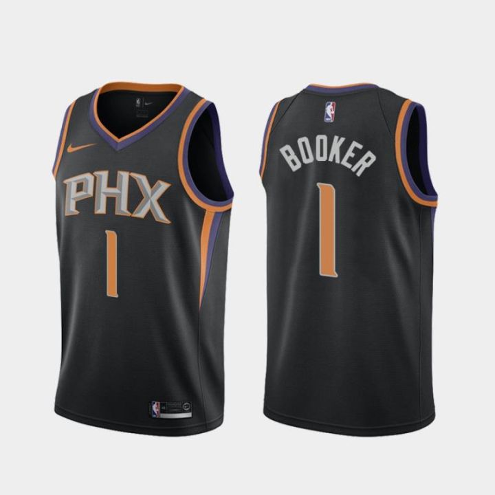 NWT Devin Booker #1 Phoenix Suns City Edition Jersey Black Heat