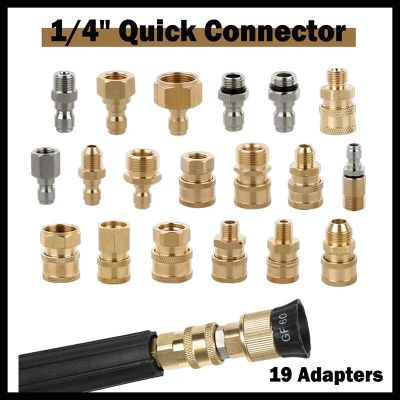 High Pressure Cleaner Car Washer Fitting Brass Adapter Connector M14 M22 Male Female Coupler 1/4 Inch Quick Connect Socket Pipe Fittings Accessories