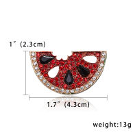 Rinhoo Red Rhinestone Watermelon Brooches For Women Fashion Fruit Watermelon Enamel Pins Bag Decoration Badge Lapel Pins Jewelry