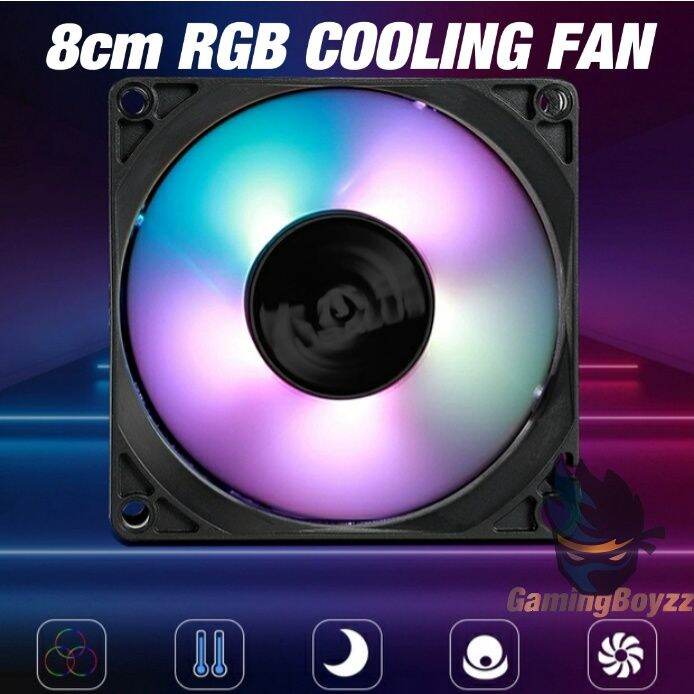 80mm 8cm RGB Cooling Fan 4 pin Molex 12V DC PC Cooling Fan Lazada PH