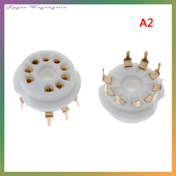 rayua-1ชิ้น9pin-ชุบทอง-pcb-ฐานวาล์วซ็อกเก็ตหลอดเซรามิกสำหรับ-ecc83-12au7-12ax7