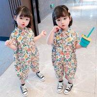 COD DSFERTEREERRE Super Fashionable Girls Jumpsuit Summer Outer Wear Childrens Clothes 2023 New Style Middle Small Children Baby Floral