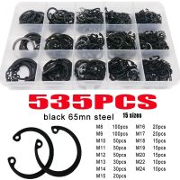 535 Buah C-clip Washer M8-M24Internal Cincin Penahan Eksternal Cincin Penahan Cincin Baja Karbon Clip Snap Ring Washer Bermacam-macam Kit