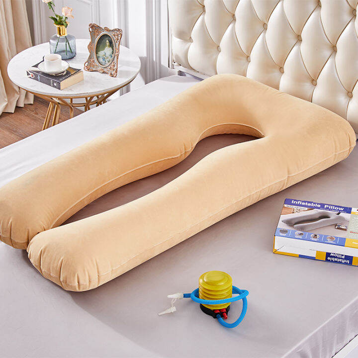 inflatable-pillow-u-shape-sleeping-support-pillow-comfortable-maternity-belt-pregnancy-pillows-side-sleeper-cushion-bedding