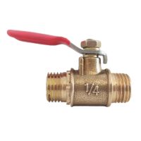 ◄❁ 1pcs new brass ball valve 1/4 quot; two external thread Water Oil Air Gas Fuel Line Shutoff