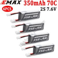 4PCS EMAX TinyhawkS Spare Part 350mAh 70C 2S 7.6V  Lipo Battery With PH2.0 Plug for RC FPV Racing Drone USB Hubs