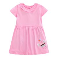 Little Maven New Summer Children Pink 3D Bee Appliques O-neck  Girls 2-7yrs  Short-Sleeved Cotton Knitted Cute Dresses  by Hs2023