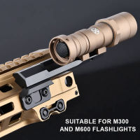 Tactical M300 M600 Surefir Flashlight Mount ntail Impact Weapon RM45 Offset LED Scout Light Base Fit MLOK KEYMOD 20mm Rail