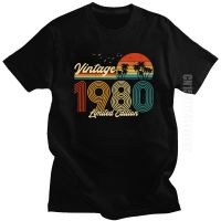 Vintage 1980 Limited Edition T-Shirt Men Graphic Tops Tees 40 Years Old 40Th Birthday Gift T Shirt Tshirt Clothing 【Size S-4XL-5XL-6XL】