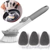 hot【DT】✶  Refillable Cleaning Bowl Scrubber Sponge Handle Dispenser Cleaner with Dish Washing