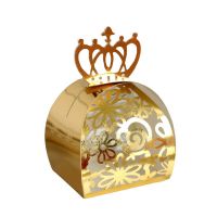 20/100pcs Baby Shower Laser Cut Crown Dragee Candy Box Kid Birthday Party Chocolate Wedding Party Candy Box Wrapping Gift Bags Gift Wrapping  Bags