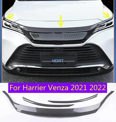 ชิ้นส่วนรถยนต์3ชิ้นคาร์บอนแต่งรถไฟเบอร์ฝากระโปรงหน้าตัดด้วยไฟฟ้าฝาครอบกระจังหน้าเหมาะสำหรับ Harrier Venza 2021 2022 87Tixgportz