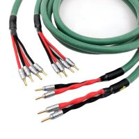Mcintosh HiFi 4N OFC Copper Silver Plated Speaker Cable Biwire Speaker Wire Banana Plug