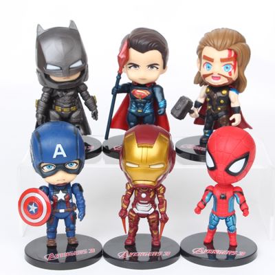 6PCS Super Hero Action Figuresชุดแมงมุมตัวละครของเล่นเค้กTopper