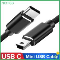 สาย OTG กล้องเกียร์ดิจิตอลความเร็วสูง NXTFGB USB-C มินิ5-Pin USB Type C เพื่อสายมินิ USB สายเคเบิล USB สายซิงค์ข้อมูลสายชาร์จเร็ว