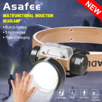 Asafee 400LM W11 XPG+LED super bright outdoor headlight camping large light cup Prime focus Built-in battery press induction switch IPX4 waterproof