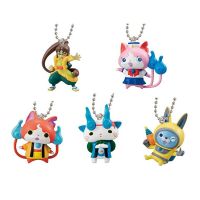 นาฬิกา Gashapon ของเล่น Yo-Kai JIBANYAN 5ชนิดตัวการ์ตูนแอ็คชั่นน่ารักเครื่องรางไม้กางเขนโทรศัพท์ Bandai ของแท้