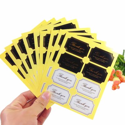 800 Pcs/lot  Golden Thank You Black&amp;White Seal Sticker Labels Paper Stickers Scrapbooking Sticker Seals Labels For Gift Stickers Labels
